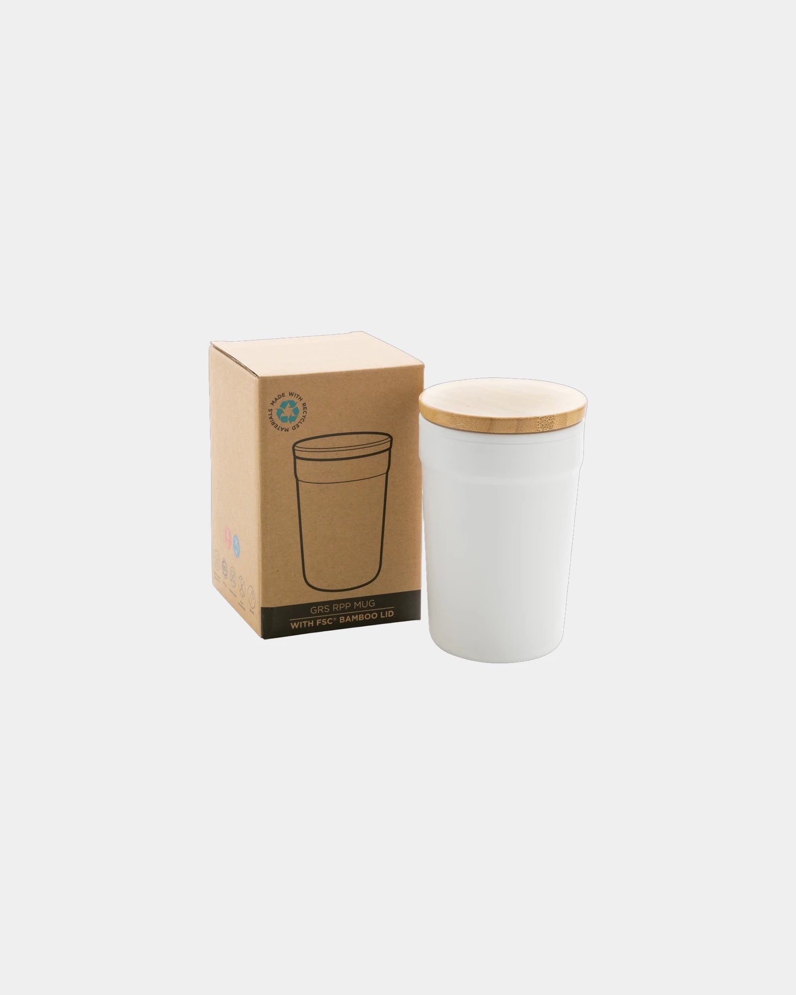 Mug 300ml PP recycelt mit Bambusdeckel zum Personalisieren - 1